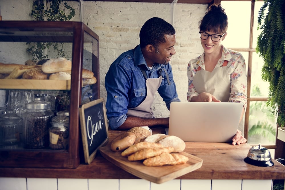 small business owners running a bakeshop